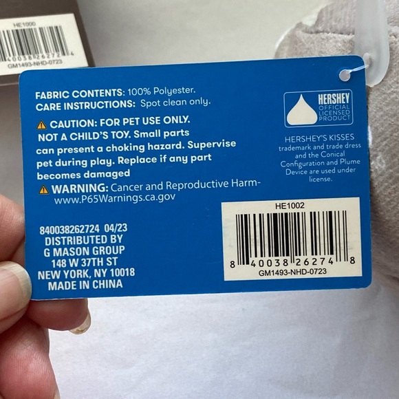 Dog Toys, set of three plushies.  Brand New with tags. Hershey/Reeses and Kiss. - Picture 2 of 11